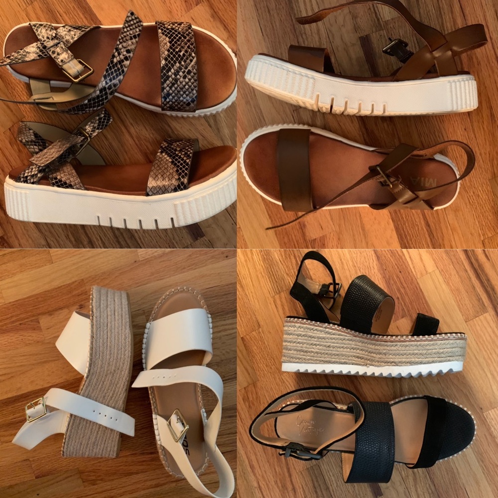 Lot of 4 Pairs of Platform Sandals! - Size 9